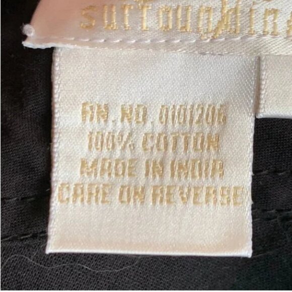 Soft Surroundings Black Embroidered Peacock Floral Tank Top Size Medium - Picture 8 of 8